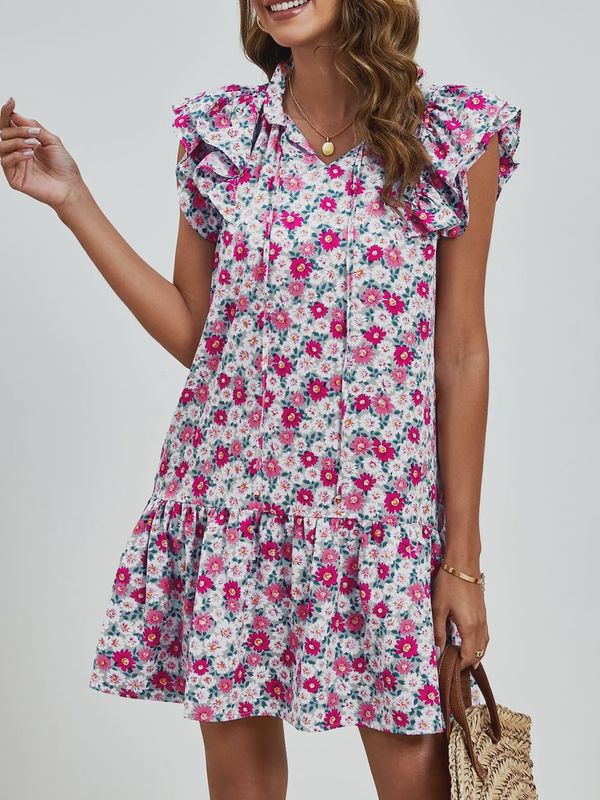 Flirt In Full Bloom Ruffle Dress