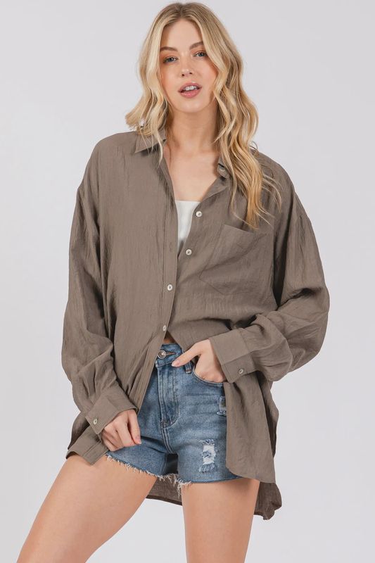 Effortlessly Oversized Button-Up Shirt