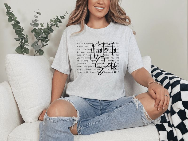 Note to Self Tee – Soft Words, Strong Heart