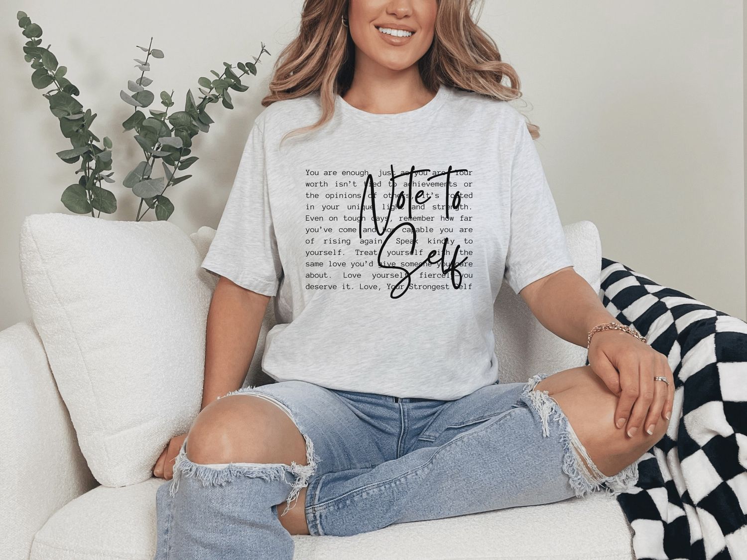 Note to Self Tee – Soft Words, Strong Heart, Size: Small