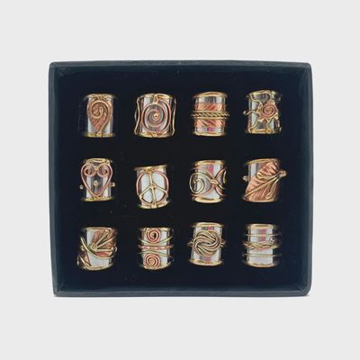 Stack &amp; Shine Adjustable Cuff Rings – Mixed Metal Magic