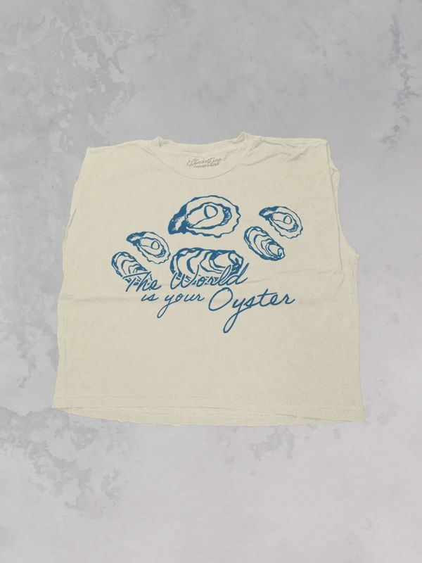 The World Is Your Oyster Vintage Cropped Tank
