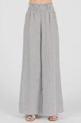 Stripe It Rich – Ruffled Waist Wide-Leg Pants