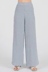 Coastal Stripes – Wide-Leg Pants, Size: Small