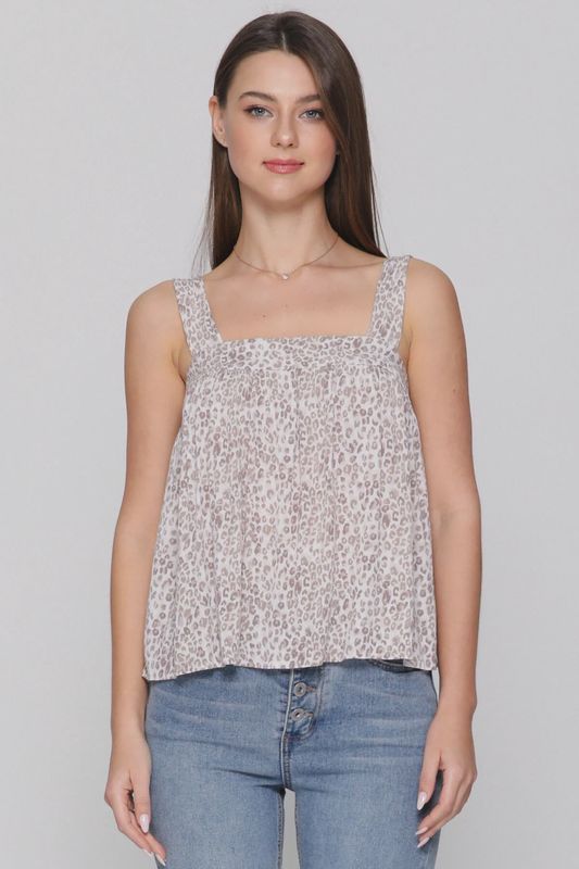 Wild &amp; Washed – Animal Print Gauze Tank