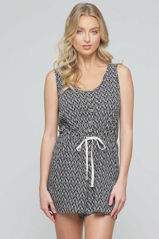 Monochrome Mood – Sleeveless Romper