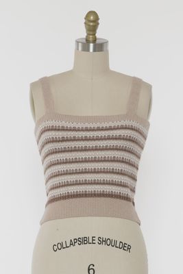 Striped &amp; Sweet – Knit Crop Cami Sweater