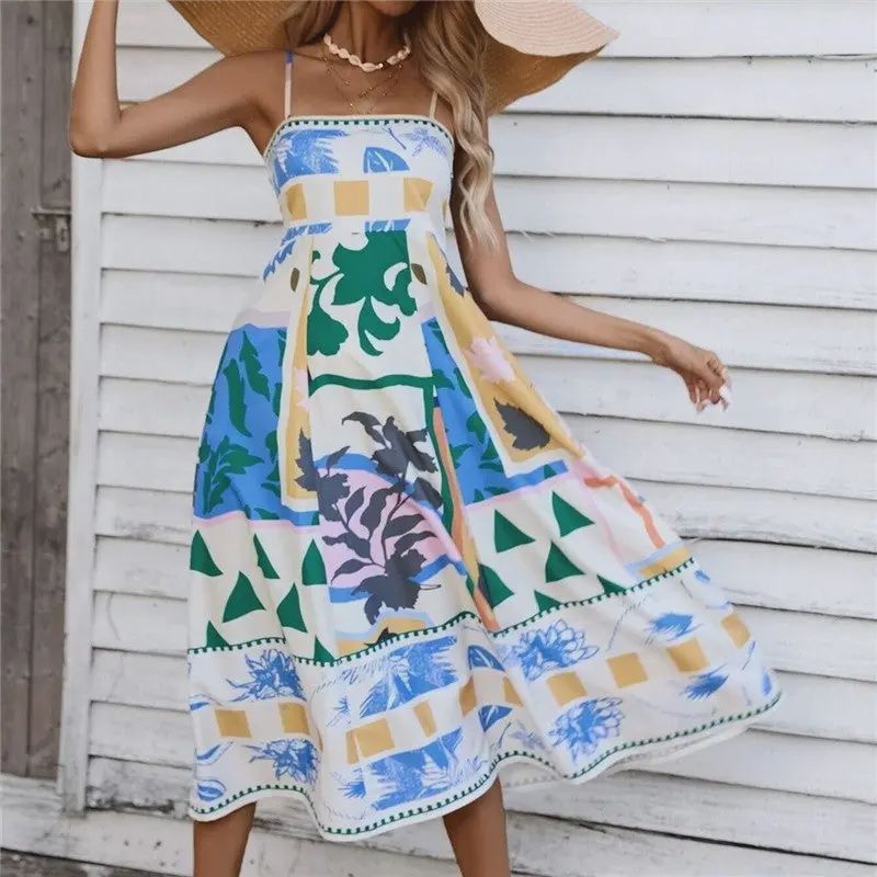 Wander Bloom Abstract Maxi Dress, Size: Small