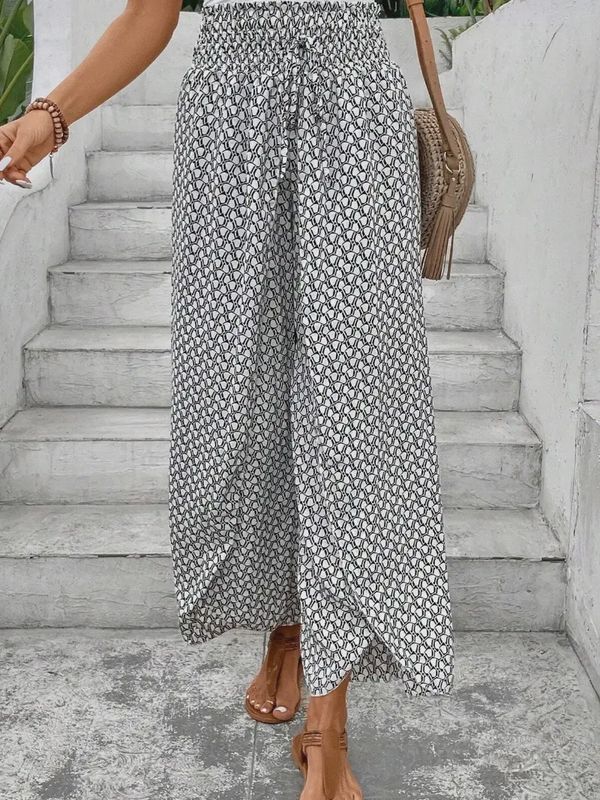 Flow Factor Geometric Split Wide Leg Pants