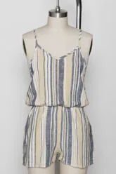 Sun &amp; Stripes Linen Blend Romper, Size: Small