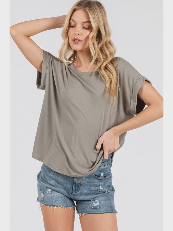Laid-Back Luxe Modal Crew Neck Top
