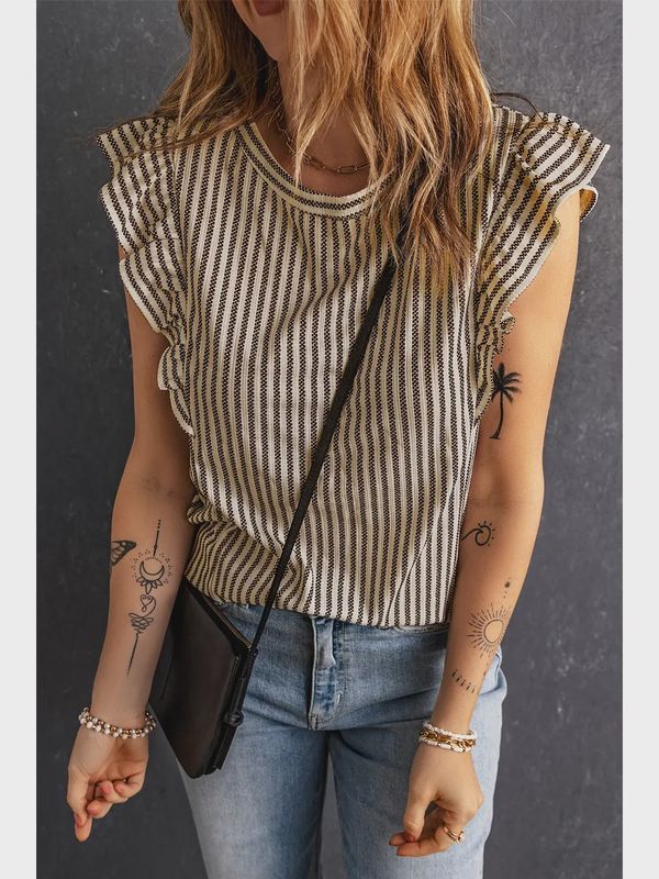 Sweet &amp; Striped Ruffle Tank