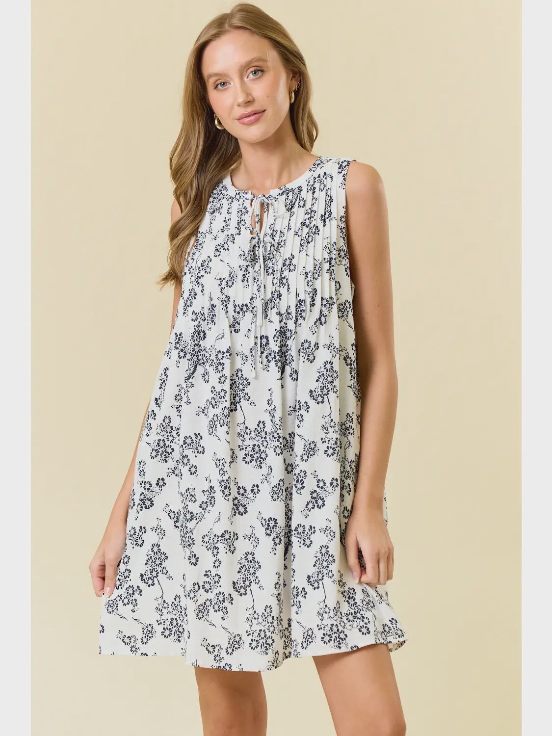 Petal &amp; Pintuck Cotton Mini Dress, Size: Small