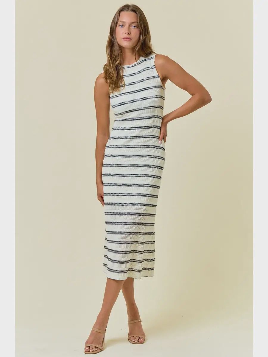 Modern Muse Striped Lace Midi Dress, Size: Small