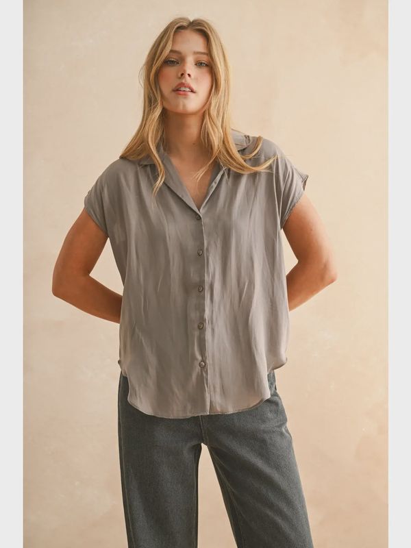Refined Layers V-Neck Cap Sleeve Blouse