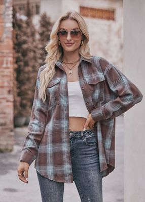 Cozy Oversized Plaid Flannel Button-Up