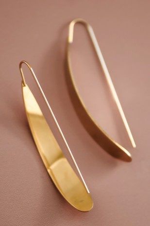 Gold Curved Bar Threader Earrings