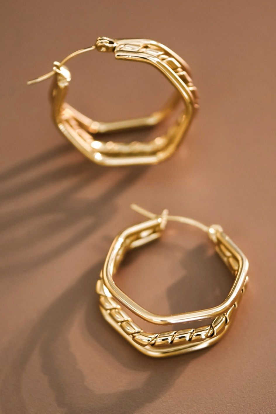 Luxe Gold Triple Hoop Earrings