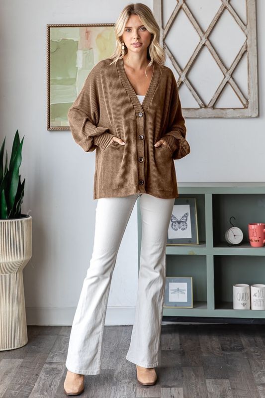 Classic Button-Front Knit Cardigan