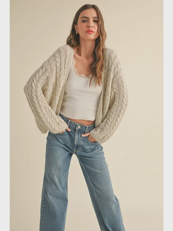 Lightweight Cable Knit Cardigan