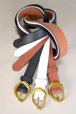 Contour Oval Shaped Buckle Belt