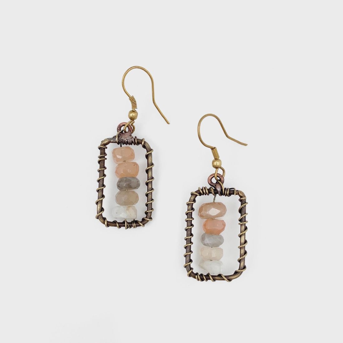 Wire Wrapped Stone Earrings
