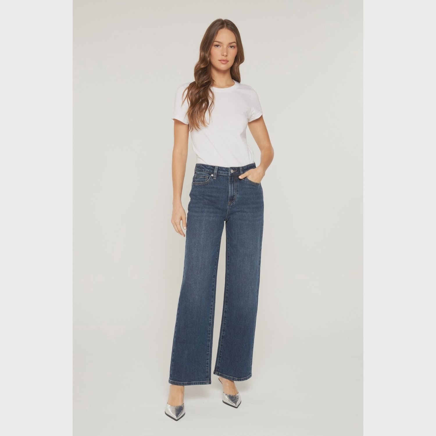 Mica High Rise Loose Fit Straight Leg Jeans, Size: 24