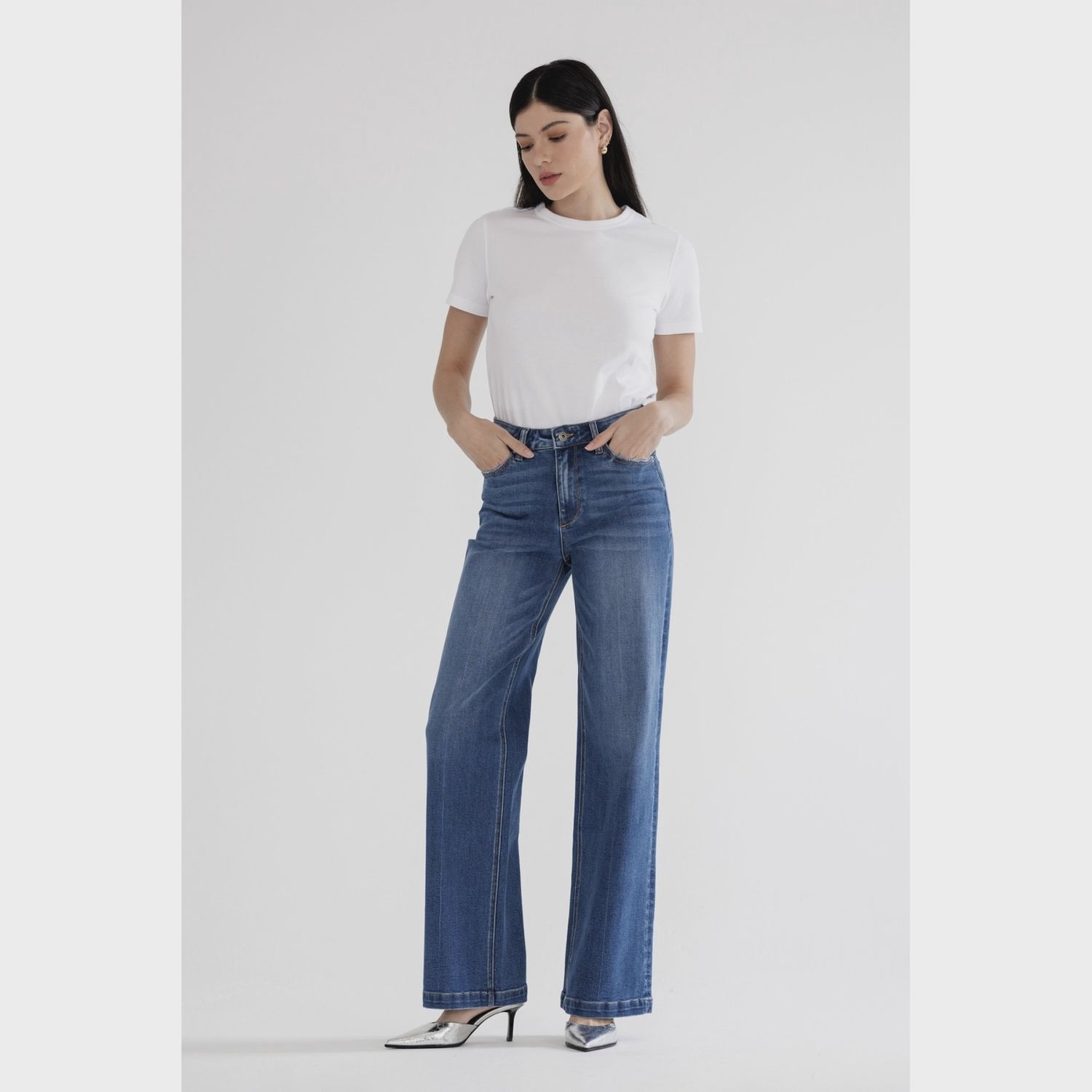 Mica HR Stretch Wide Leg Jeans, Size: 24