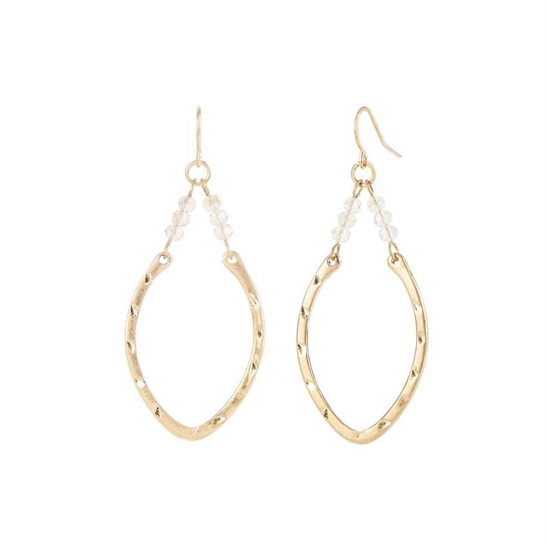 Gold Dangle w/ Faceted Beads Earrings