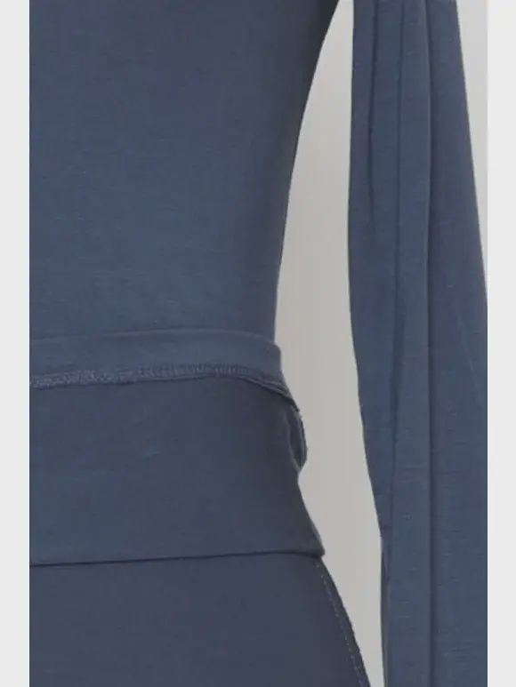 Double Layer Boat Neck Long Sleeve Tee, Colour: Navy, Size: Small