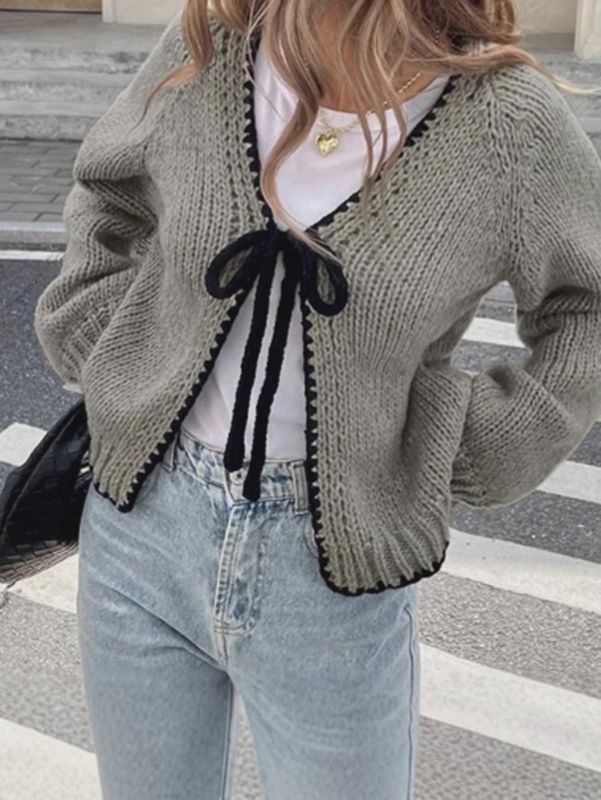 Knitted Tie Waist Cardigan