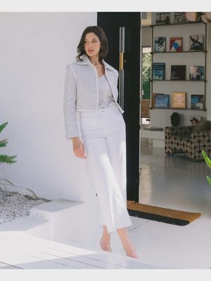 Vervet White HR Cropped Wide-Leg Jeans