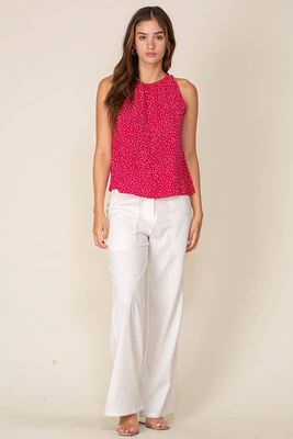 Polka Dot Sleeveless Blouse