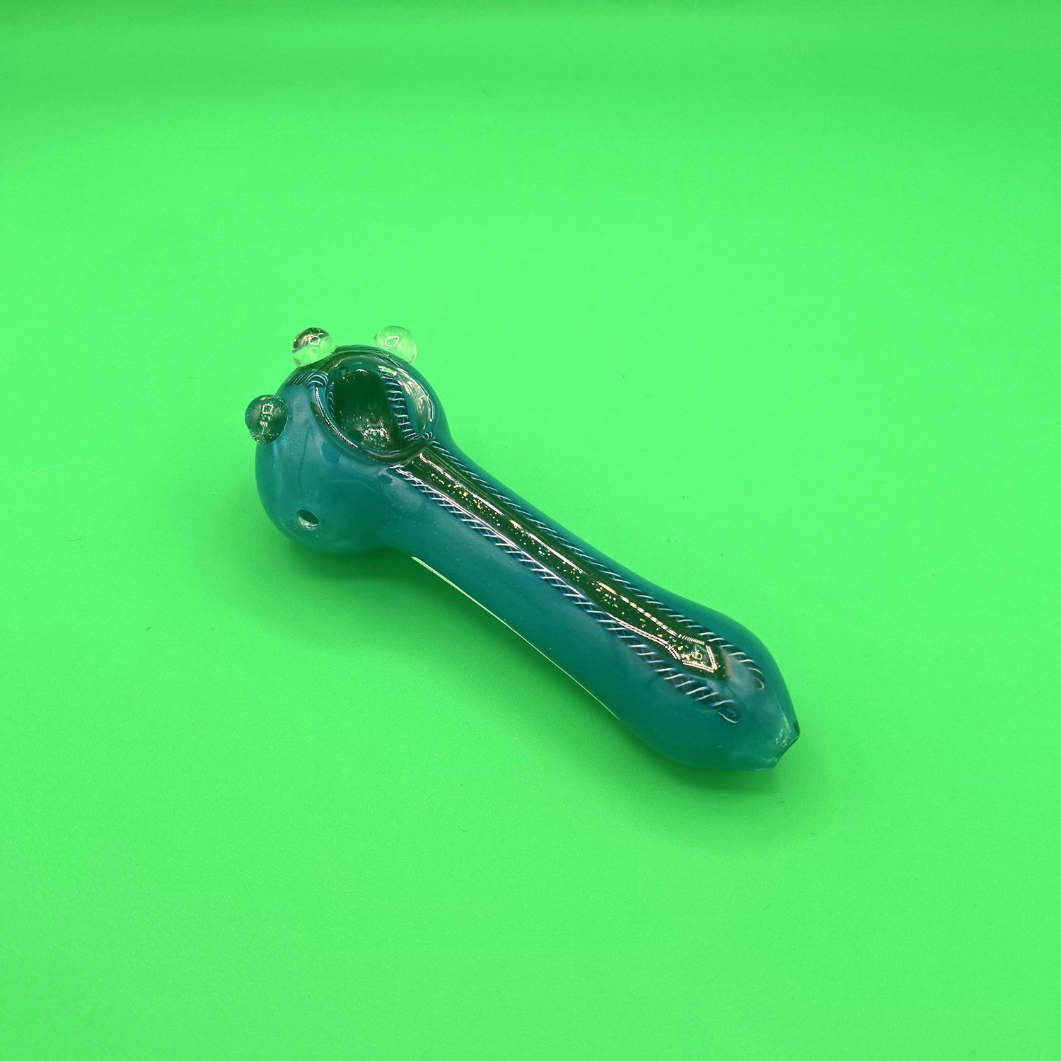 Blue Swirl Glass Hand Pipe