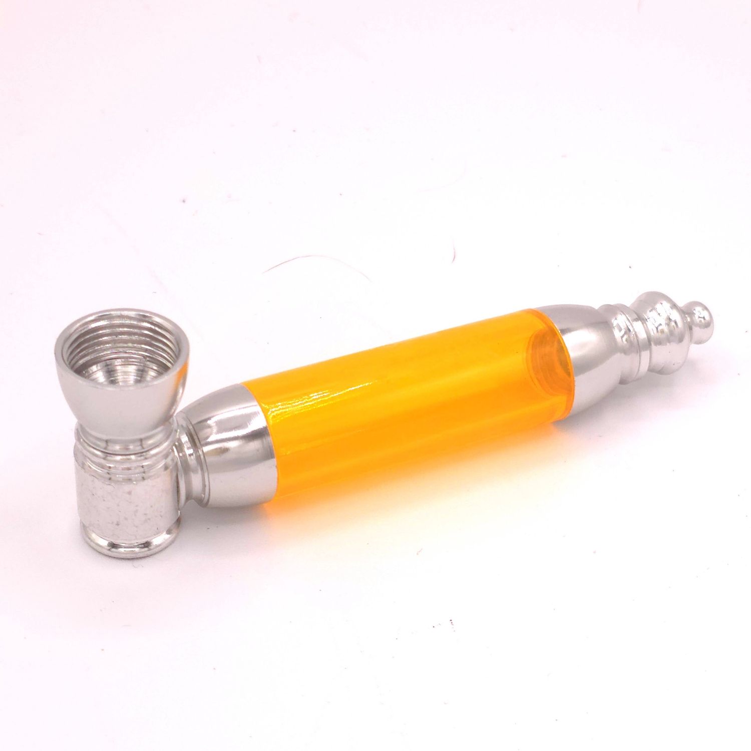 4.5&quot; w/Clear Plastic Insert Metal Hand Pipes