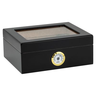Capri Glasstop by Humidor Supreme® Black