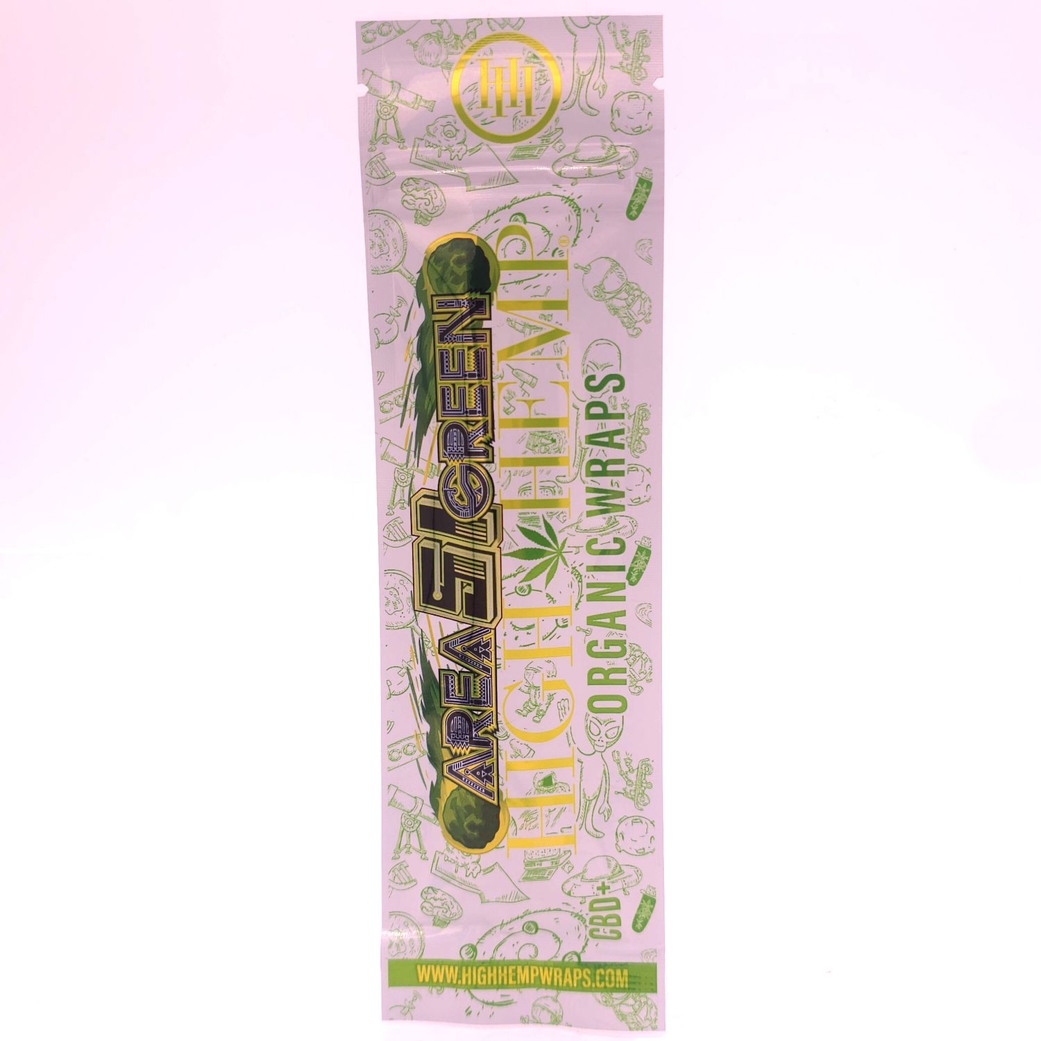 High Hemp Flat Wrap (Area51 Green) - 2pk