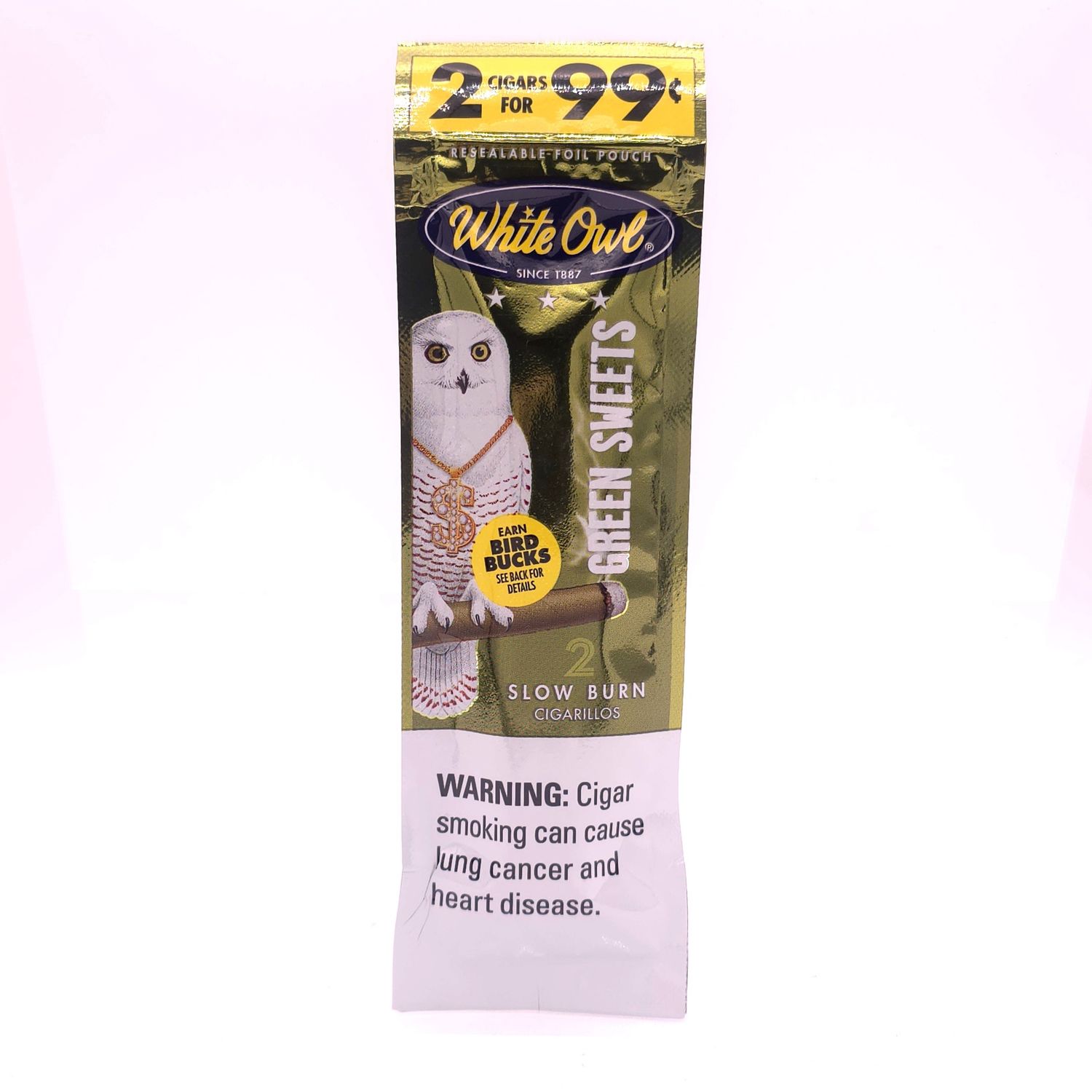 White Owl Cigarillo (Green Sweets) 2pk .99