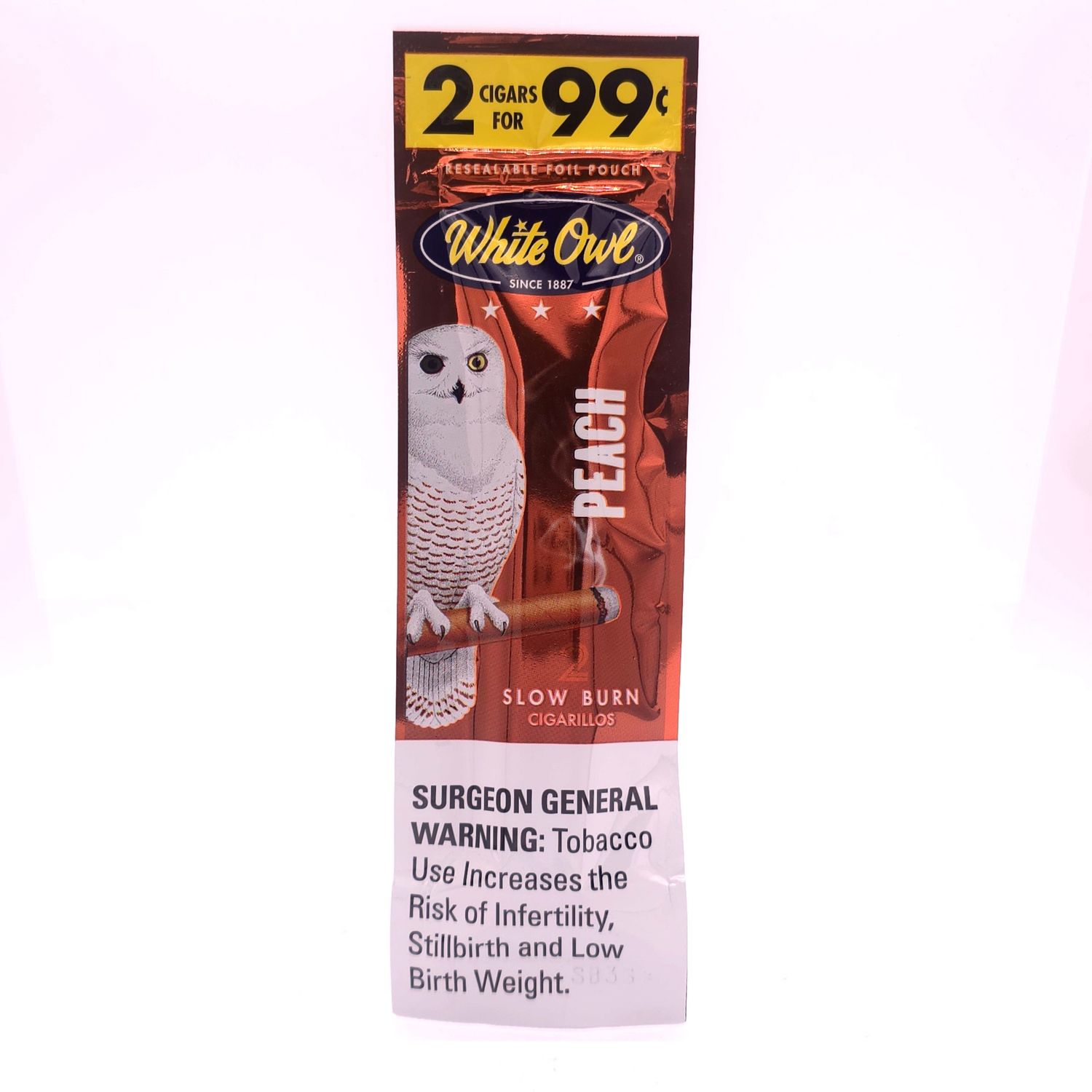 White Owl Cigarillo (Peach) 2pk .99