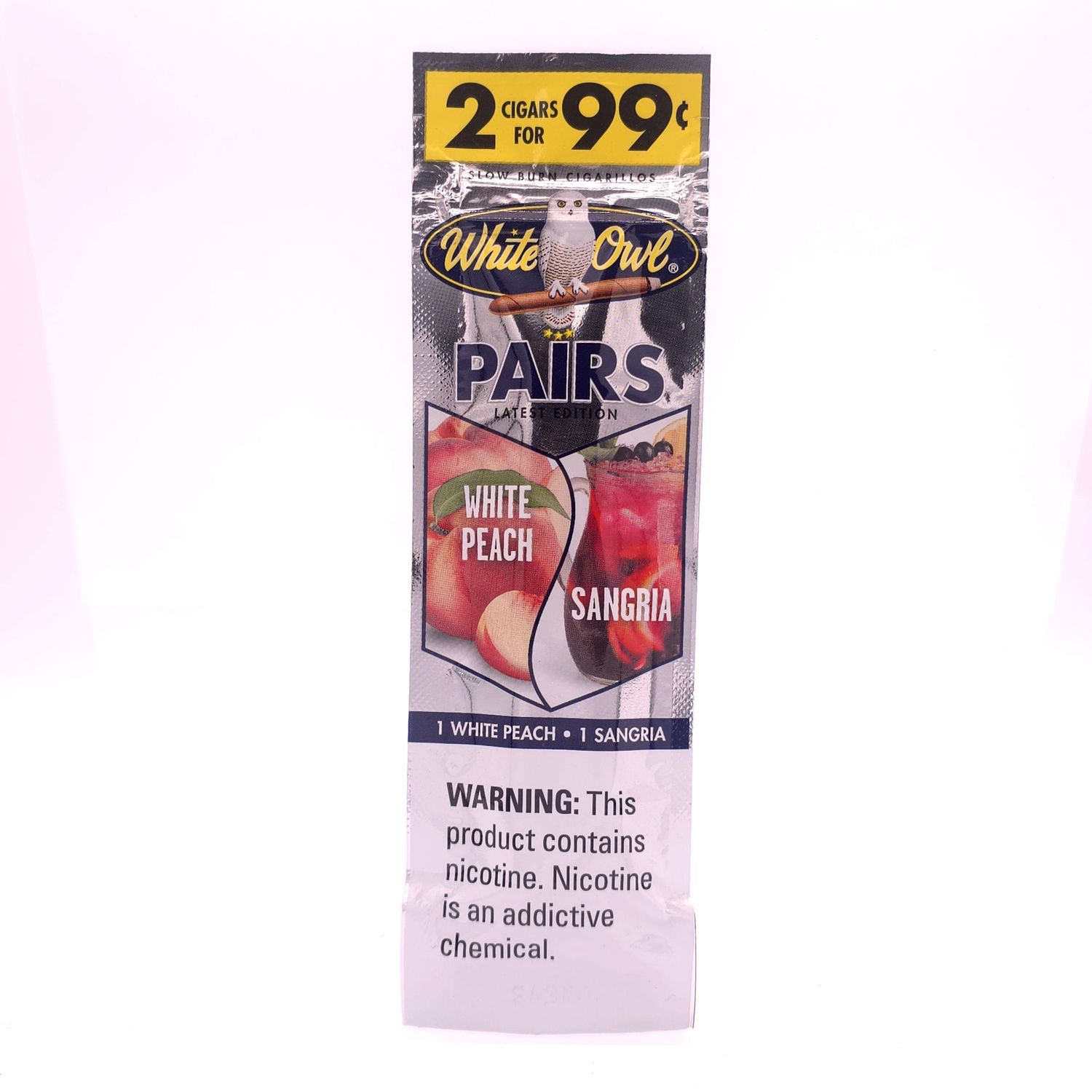 White Owl Cigarillo Pairs (wh/pch, sang) 2pk .99