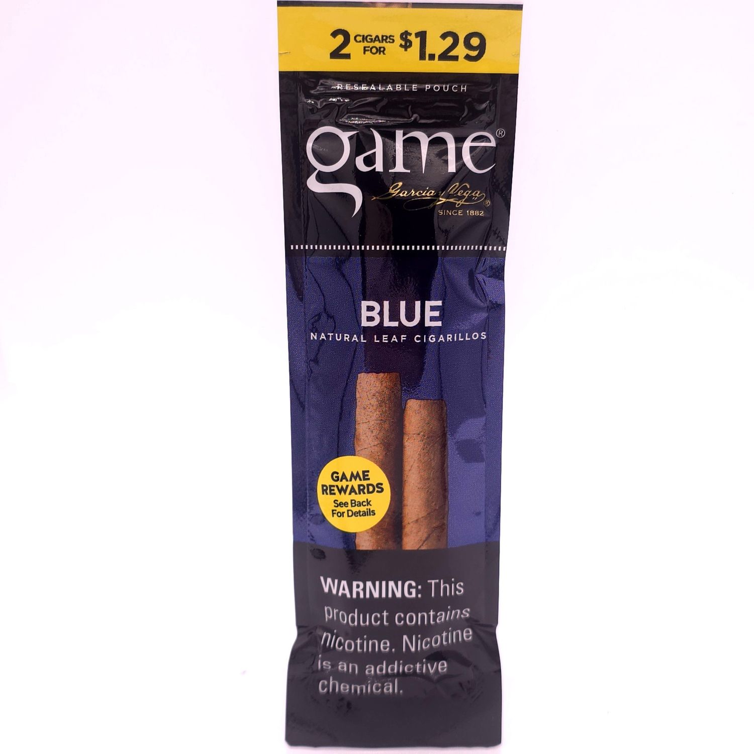 Game Cigarillo (Blue) 2pk 1.29
