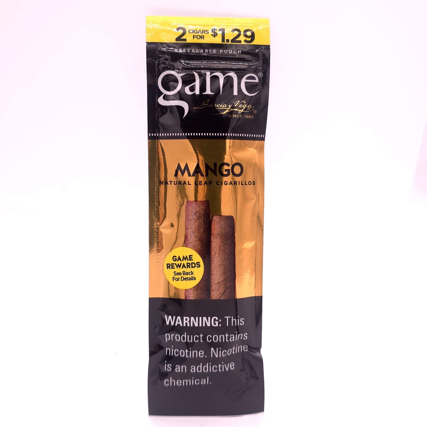 Game Cigarillo (Mango) 2pk 1.29