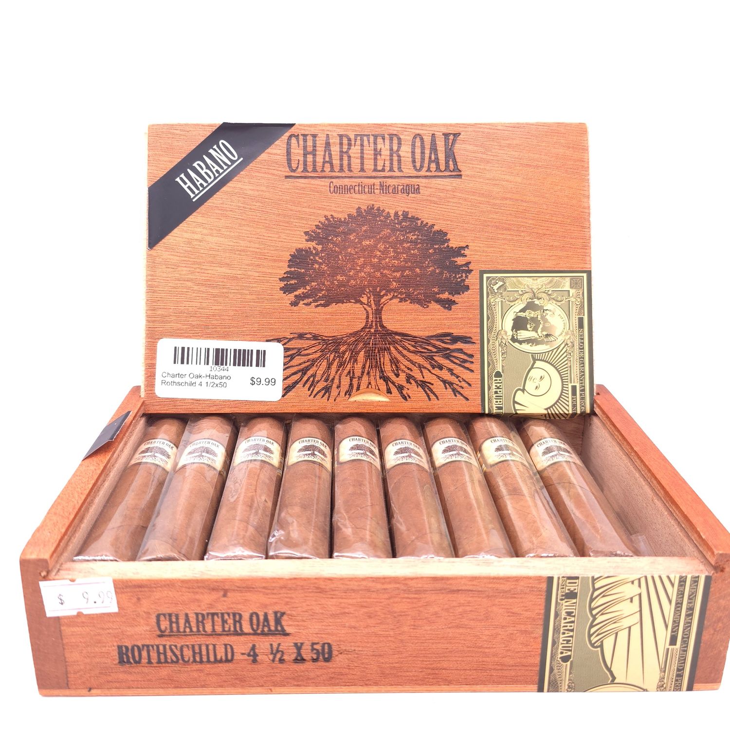 Charter Oak-Habano Rothschild 4 1/2x50