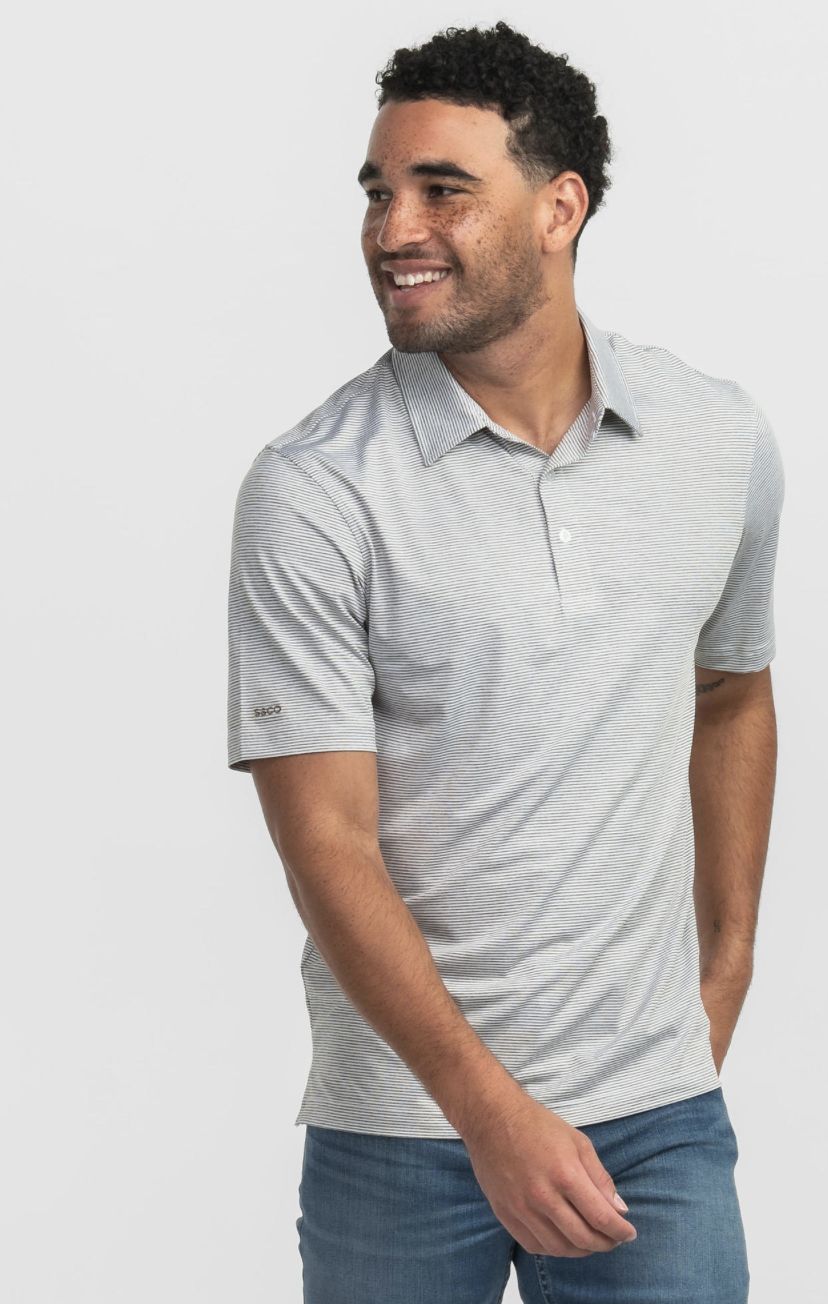 Heather Madison Stripe Polo / Deep Woods