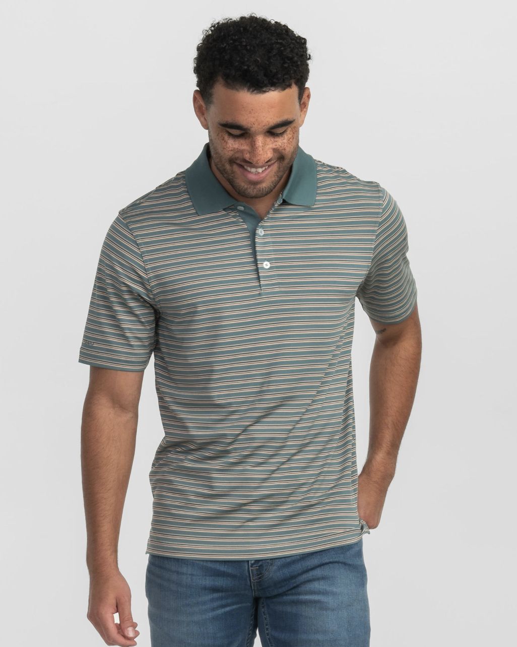 Somerset Stripe Polo / Blue Forest