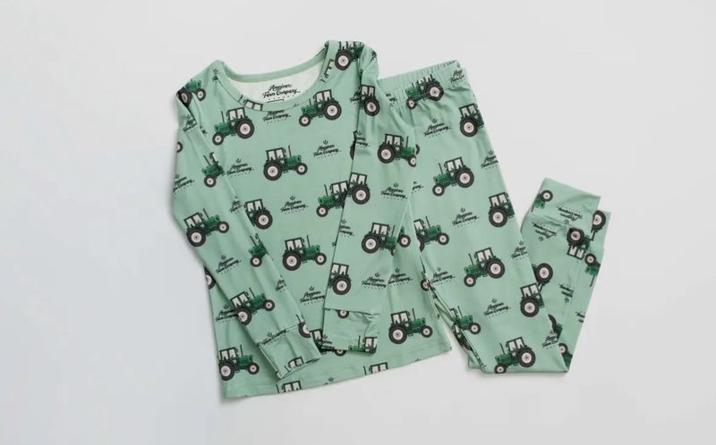 Bamboo Green Tractor Pajamas