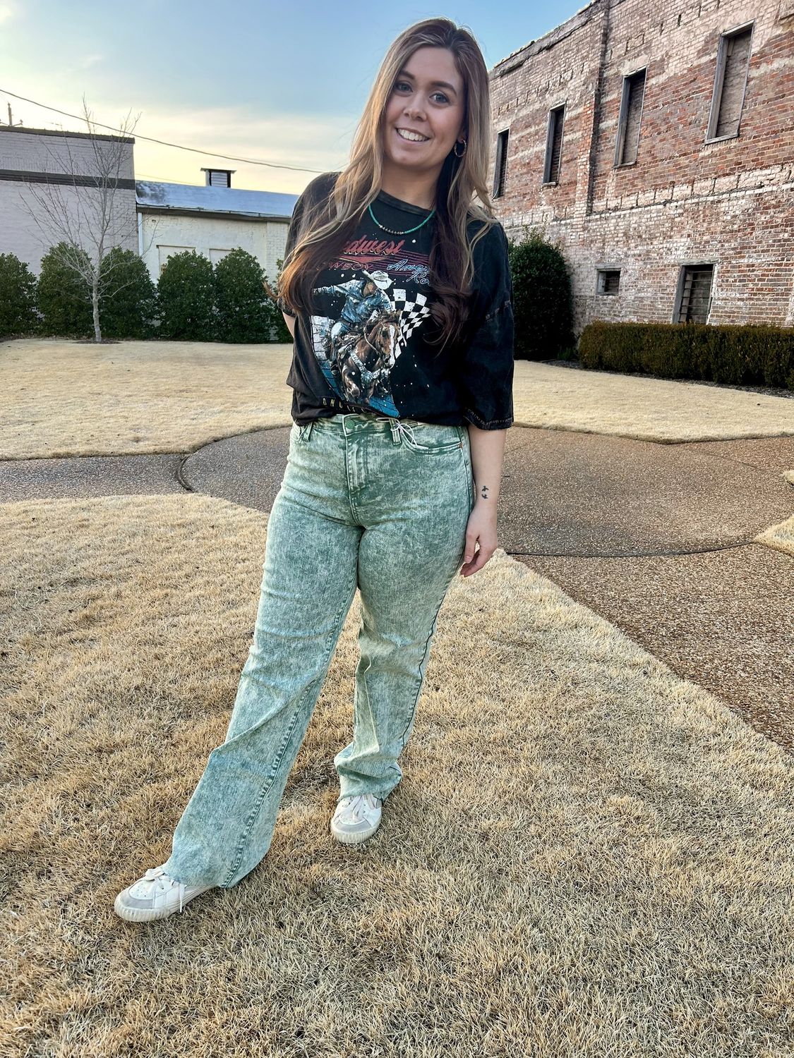 Garment Dyed Raw Hem Dad Jean