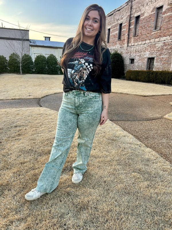 Garment Dyed Raw Hem Dad Jean