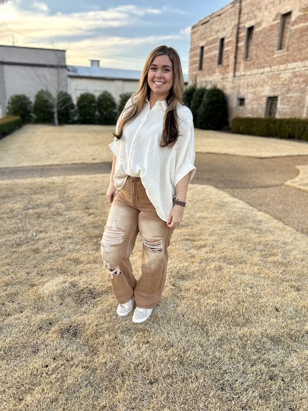 Loose Fit Button Down Shirt