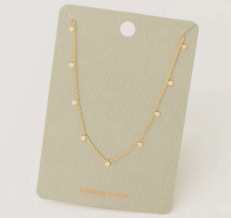 Mini Disc Drop Necklace